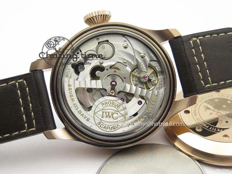 MIROTIME 0108 Big Pilot IW500909 RG ZF 1:1 Best Edition Le Petit Prince On Brown Leather Strap A Breathable 7293